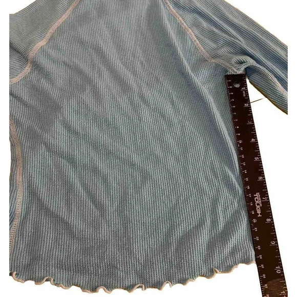 Out from under Frilly Turtle Neck Y2K 00s Vibes l/s blue comfy cozy top small - Picture 4 of 5